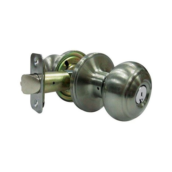 Faultless Faultless 5002066 Fancy Mushroom Satin Nickel Metal Entry Knobs 3 Right Handed 5002066 - main